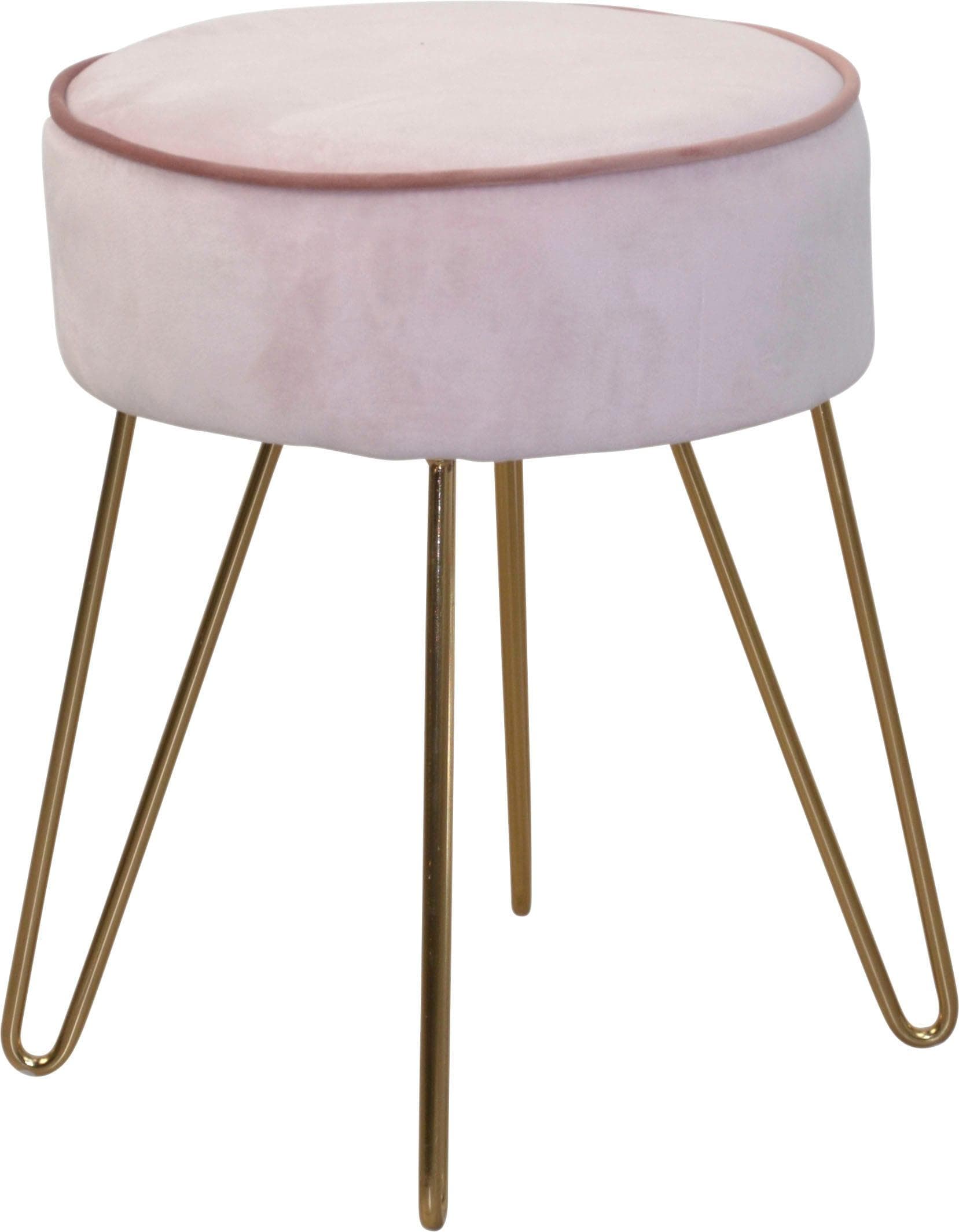 INOSIGN Sitzhocker Liano - Moderner Samtbezug in Gold