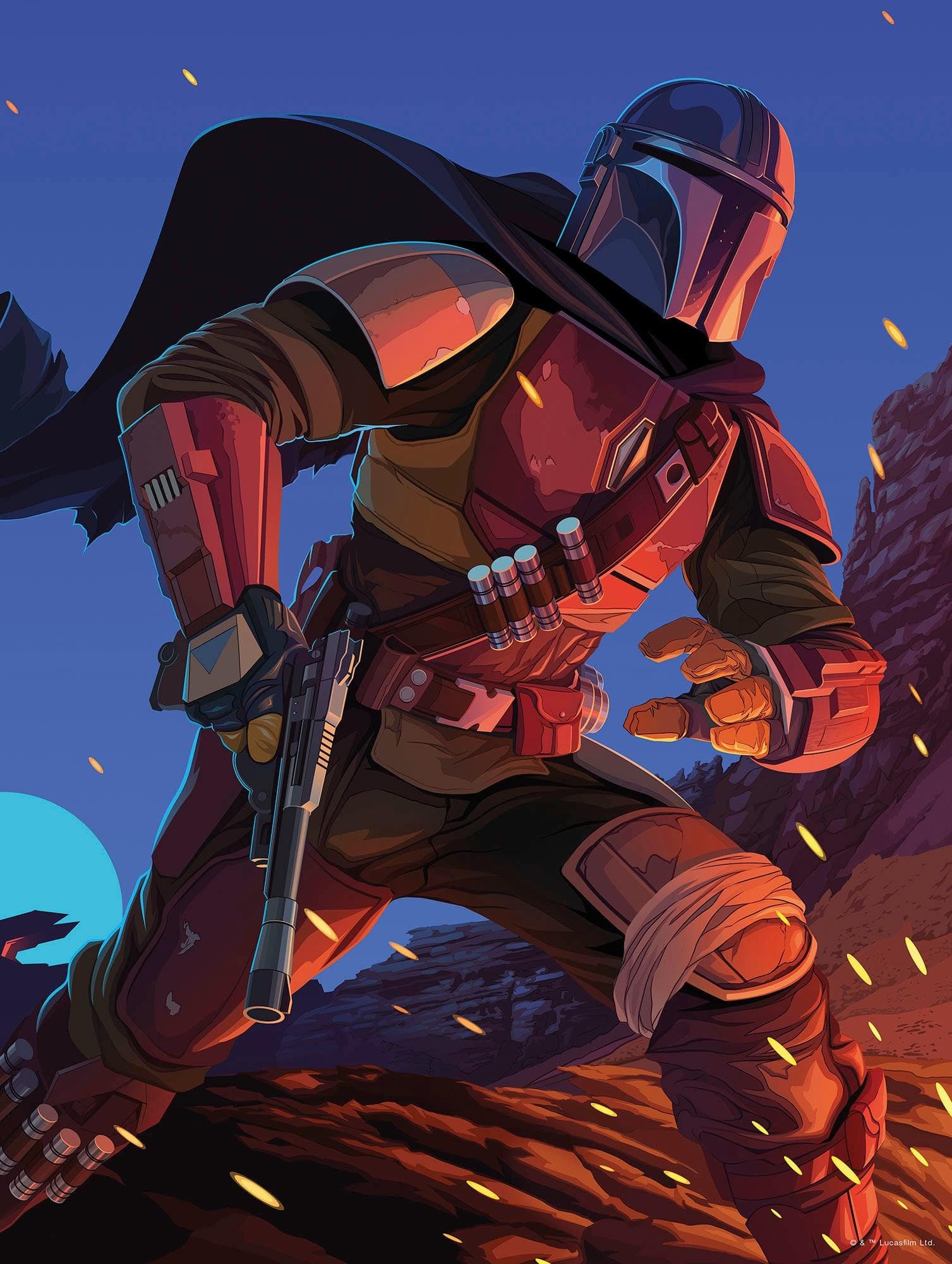 Bild KOMAR "Mandalorian Ambush" Bunt Disney Star Wars Wandbild