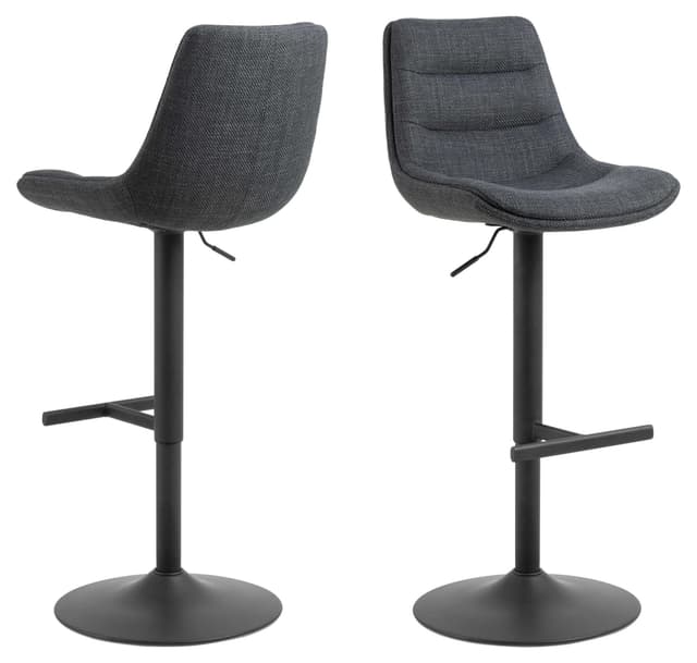 ACTONA GROUP Barhocker Adisa 2er Set Grau Stoff