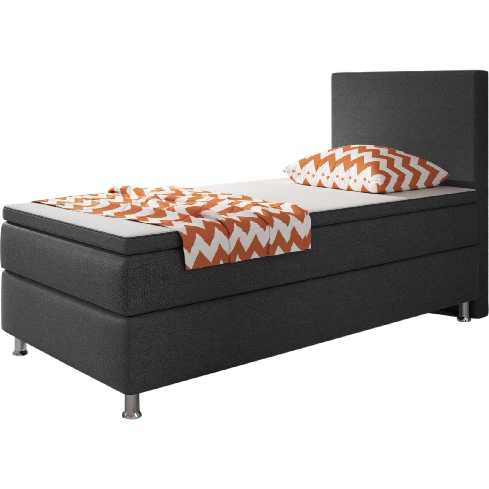 Inter Trading Boxspringbett Berlin Anthrazit 90x200