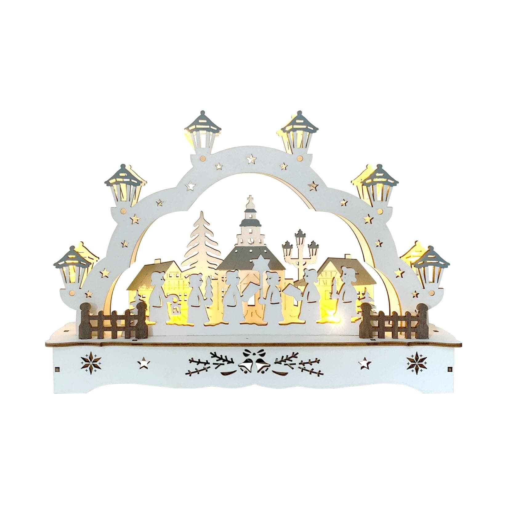 HTI-Living Schwibbogen Sternsinger aus Holz mit Laternen