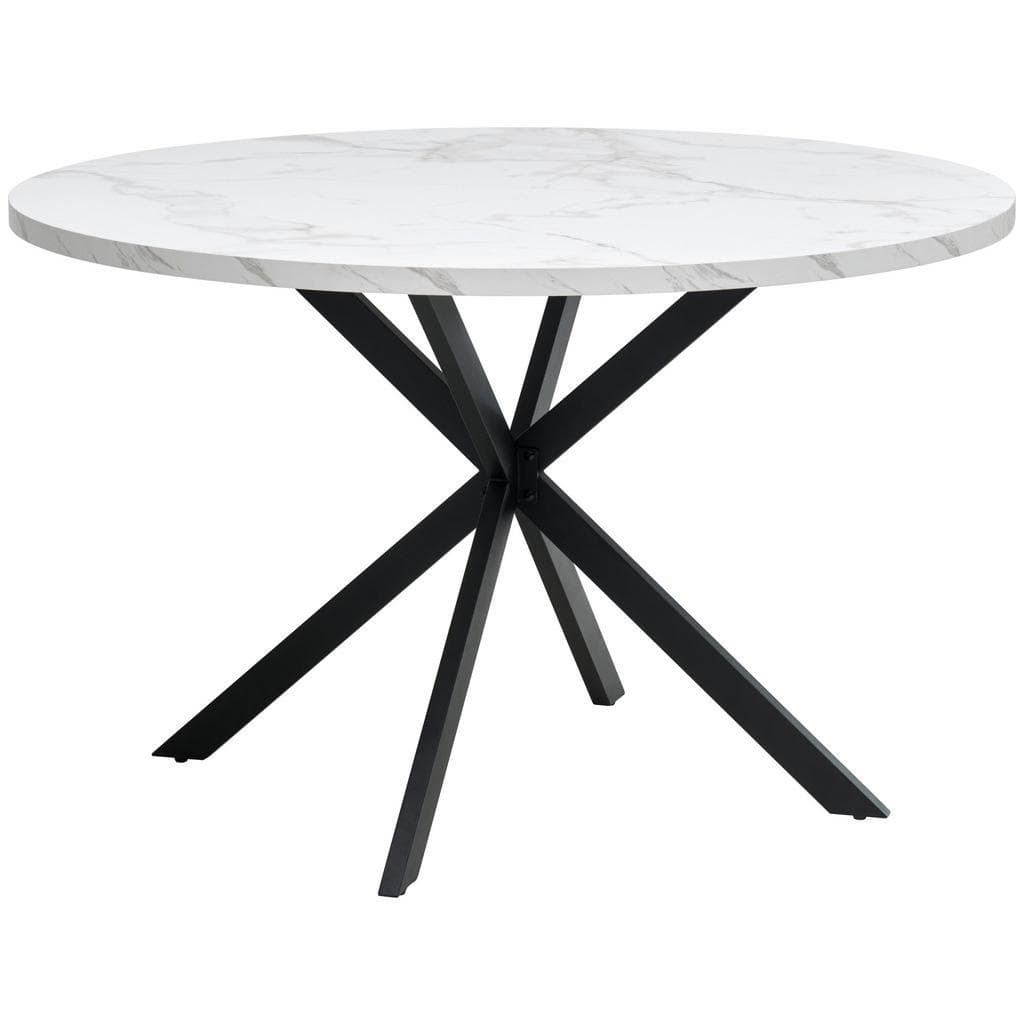 Mid.you Esstisch Schwarz Weiß Metall Holzwerkstoff Rund