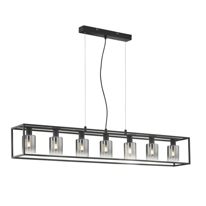 FISCHER & HONSEL Pendelleuchte Iska 7-flammig Beige/Schwarz Metall