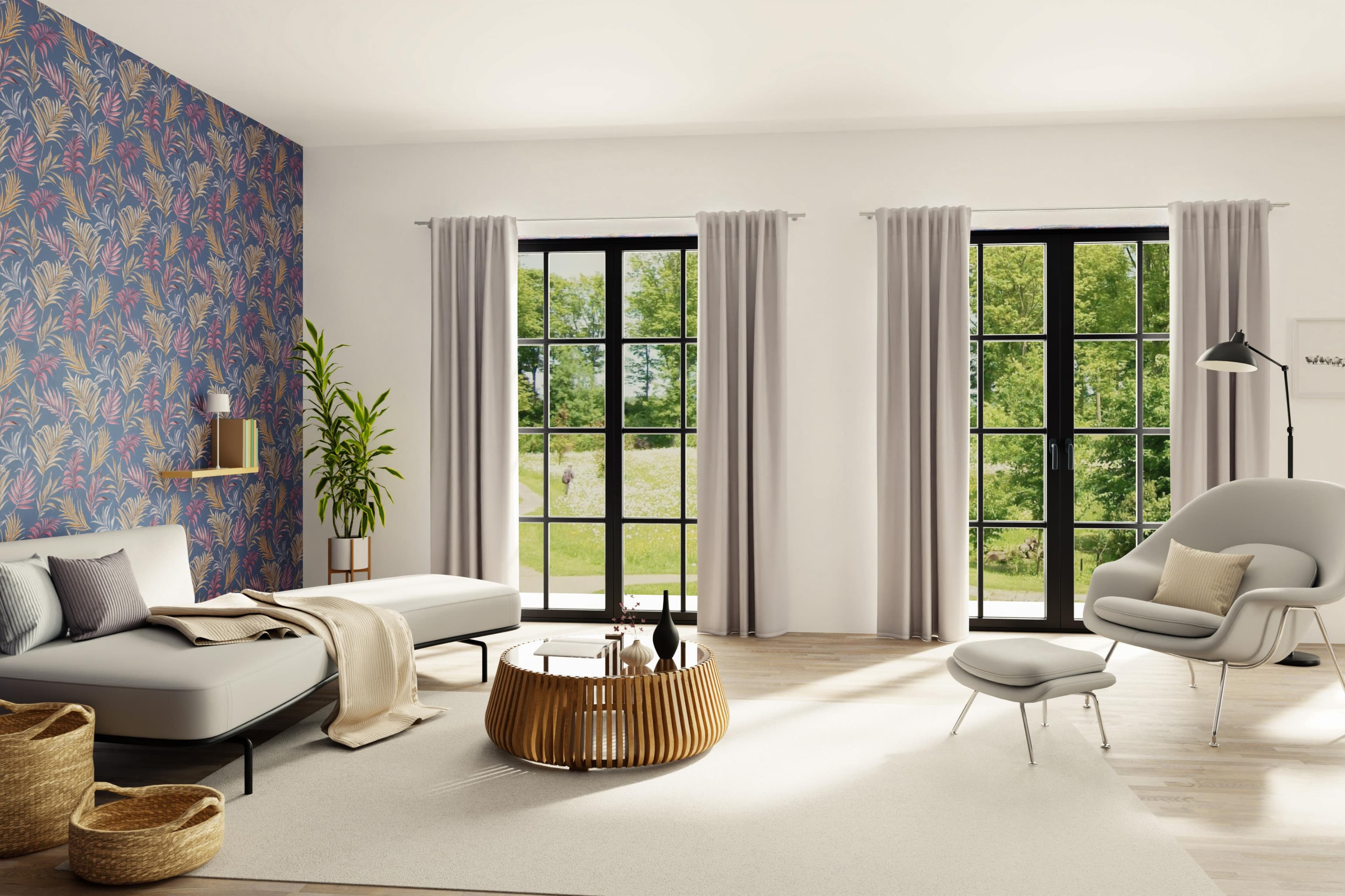 HOMING Gardine Merle Silberfarben Verdeckte Schlaufen