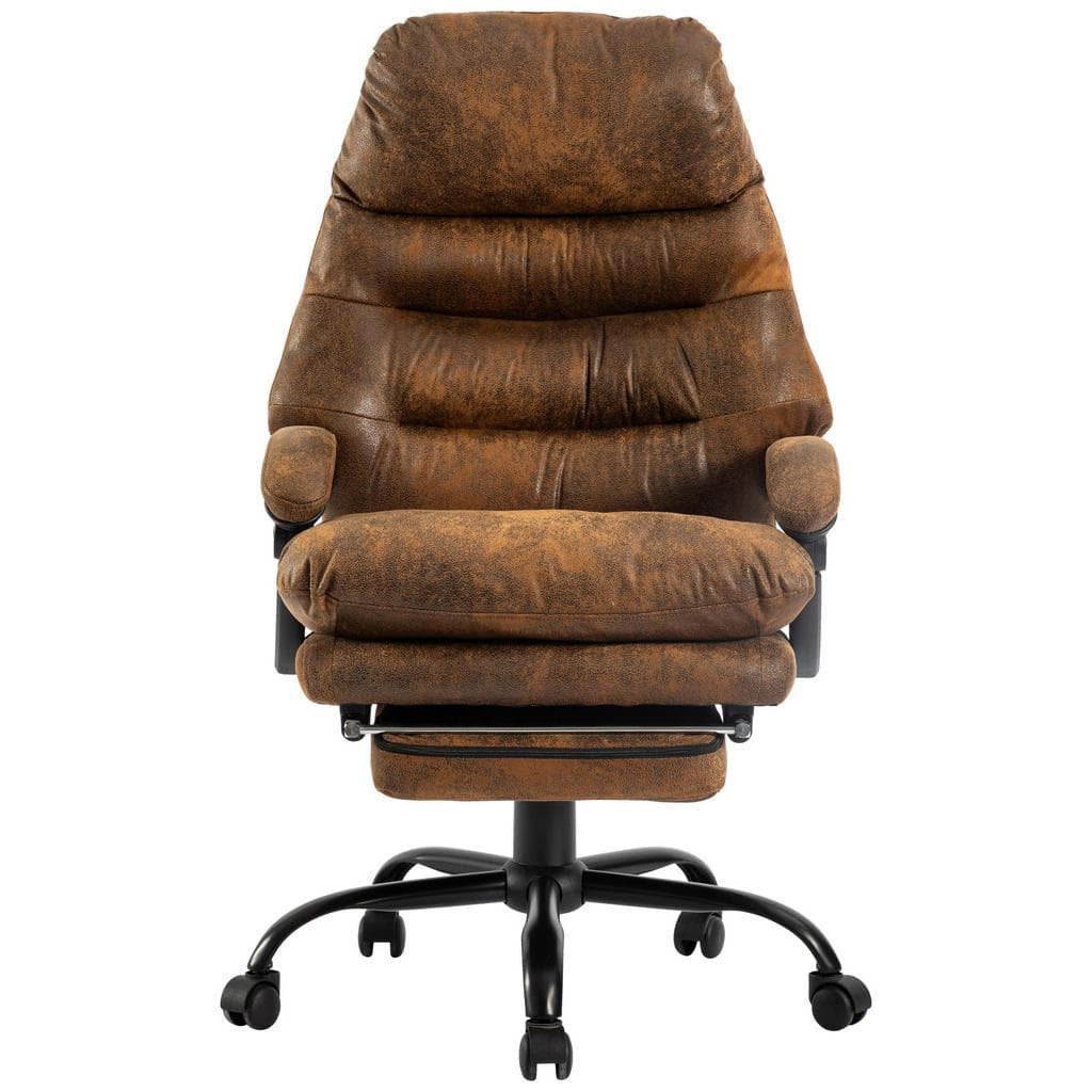 Mid.you Chefsessel Braun Mikrofaser 360° Drehbar