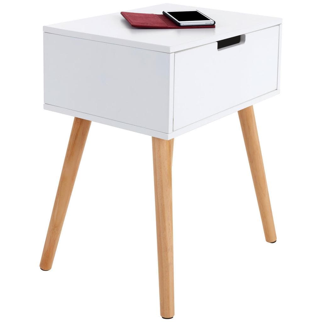 Livetastic Nachtschrank Natur Weiß Kiefer Massiv 1 Schublade