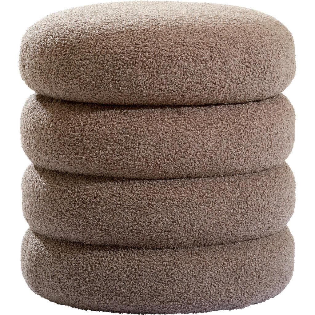 Xora Hocker Dunkelbraun Textil Rund