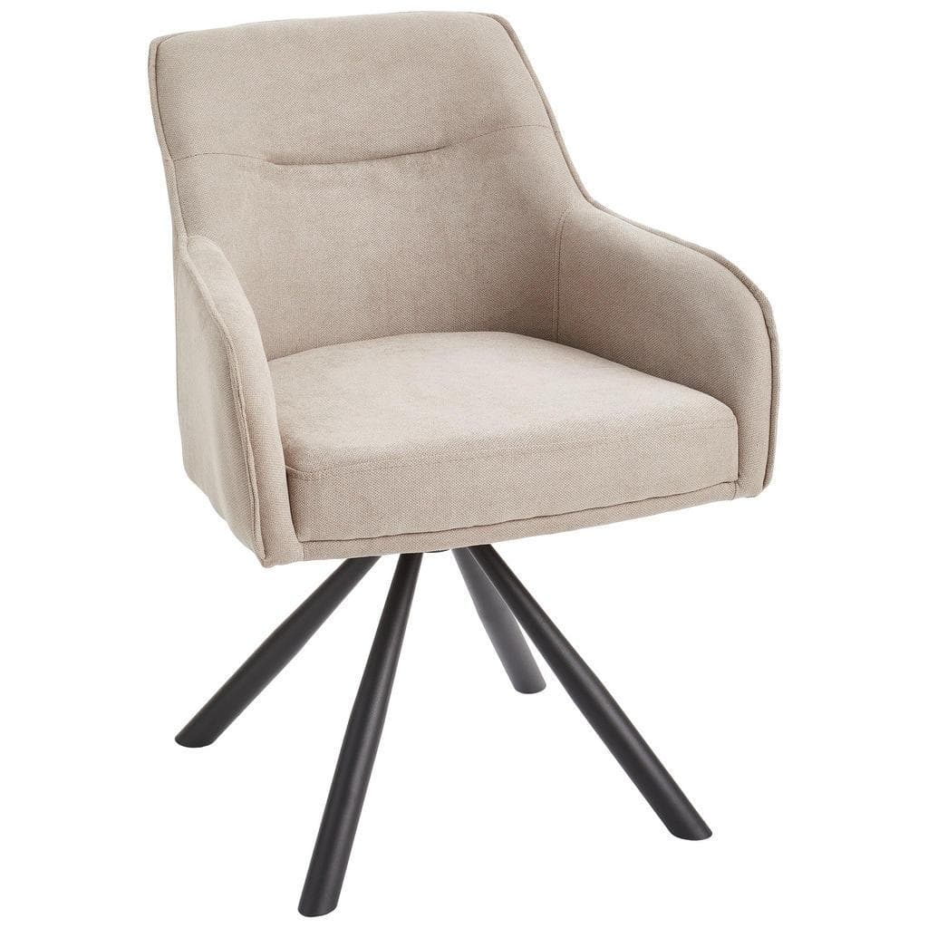 Livetastic Armlehnstuhl Schwarz Taupe Esszimmerstuhl