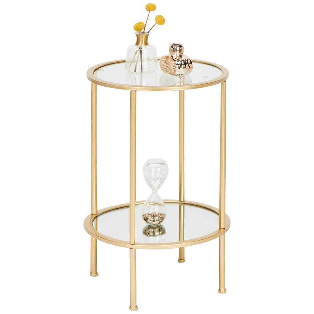 HAKU Beistelltisch Goldfarben - Klassischer Stil mit Stahlrohrgestell