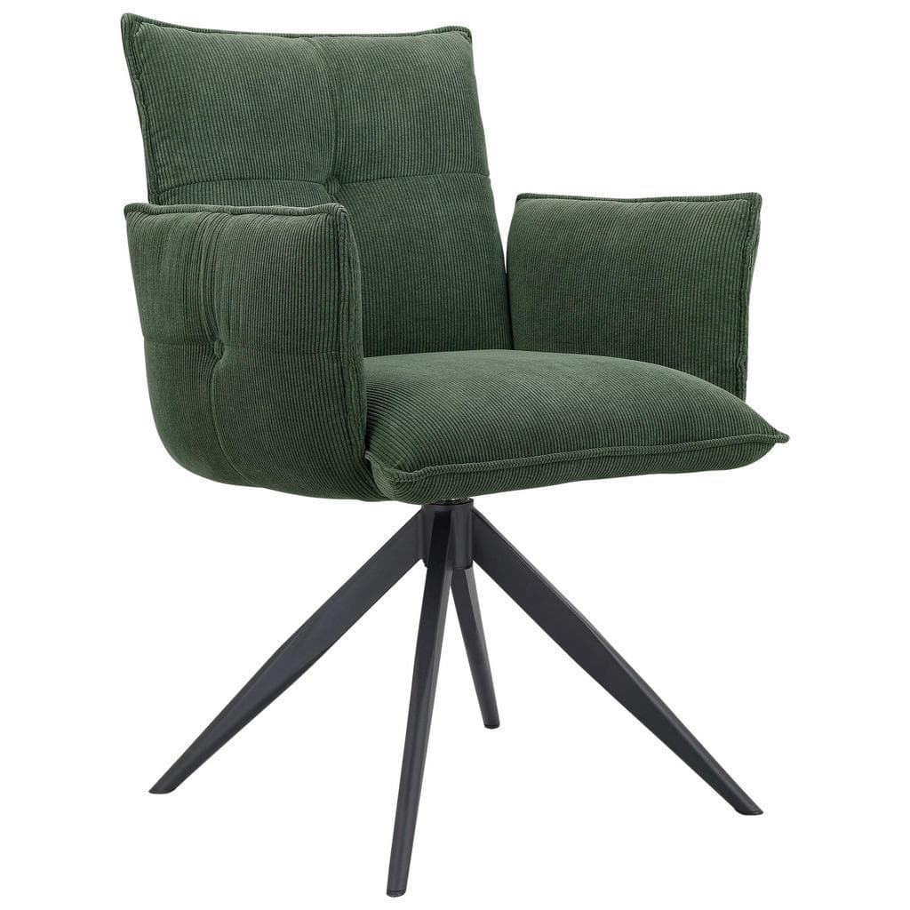 Novel Armlehnstuhl Grün Schwarz Metall Textil 360° Drehbar