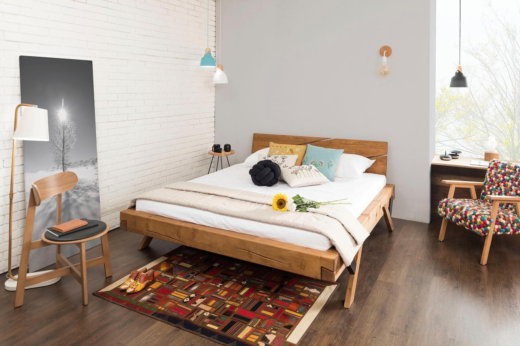 SalesFever Massivholzbett Eik: Natürliches Design & Schlafkomfort