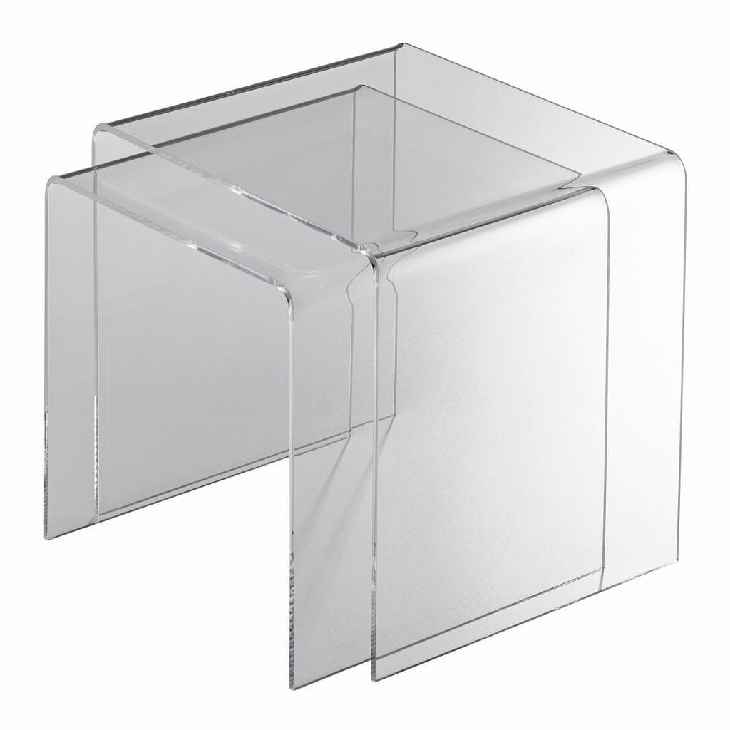 Satztisch Klar Kunststoff 2-teilig 33x36x40 cm Wohnzimmer Beistelltische