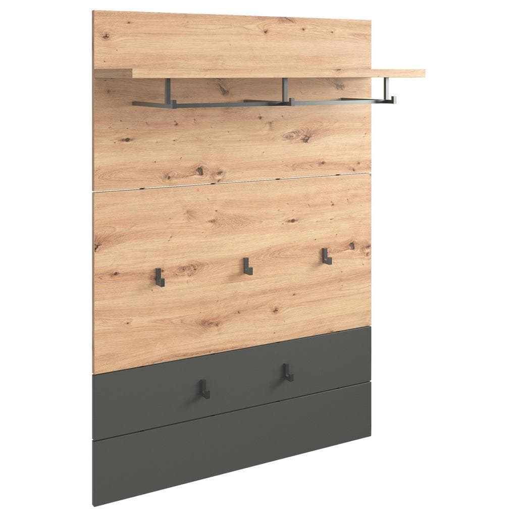 Xora Garderobenpaneel Anthrazit Eiche Holzwerkstoff