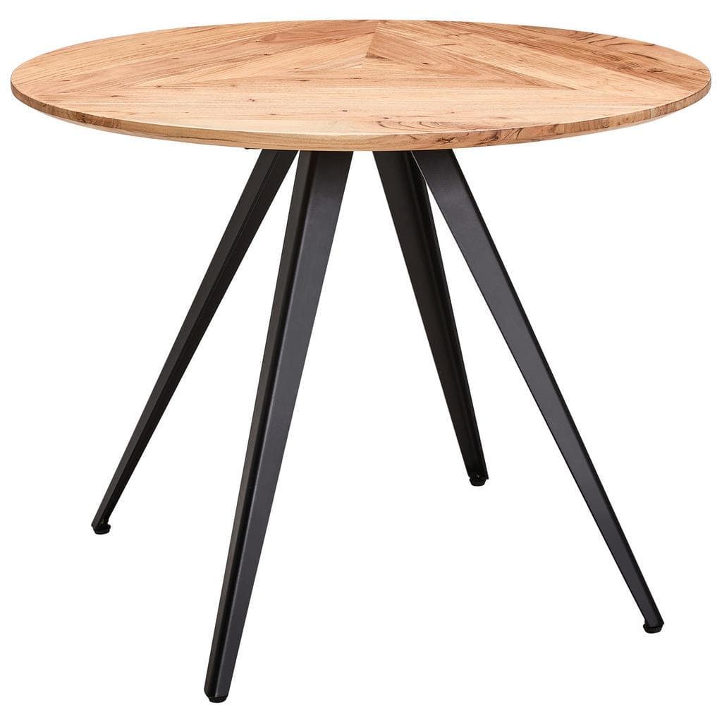 Landscape Esstisch Schwarz Akazie Holz Metall Rund
