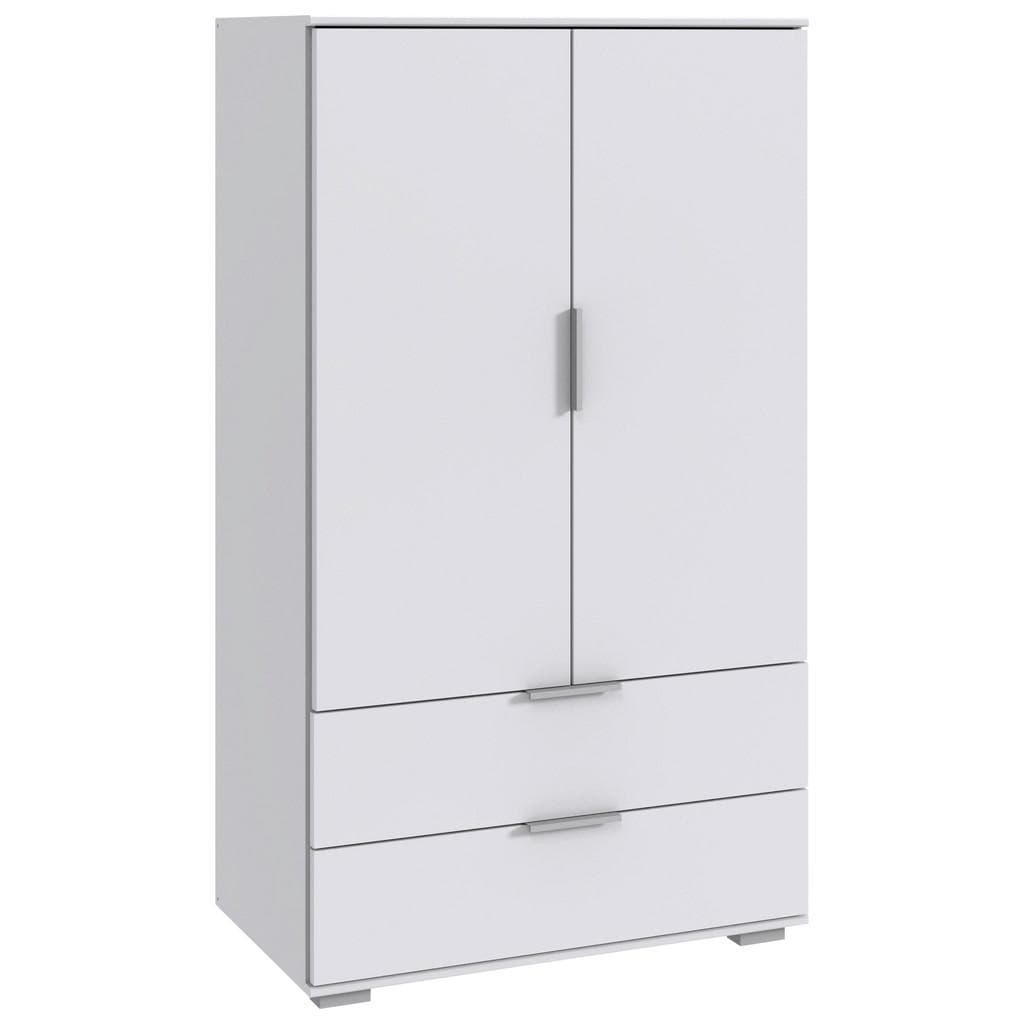 Carryhome Highboard Weiß Holzwerkstoff 2 Fächer 2 Schubladen
