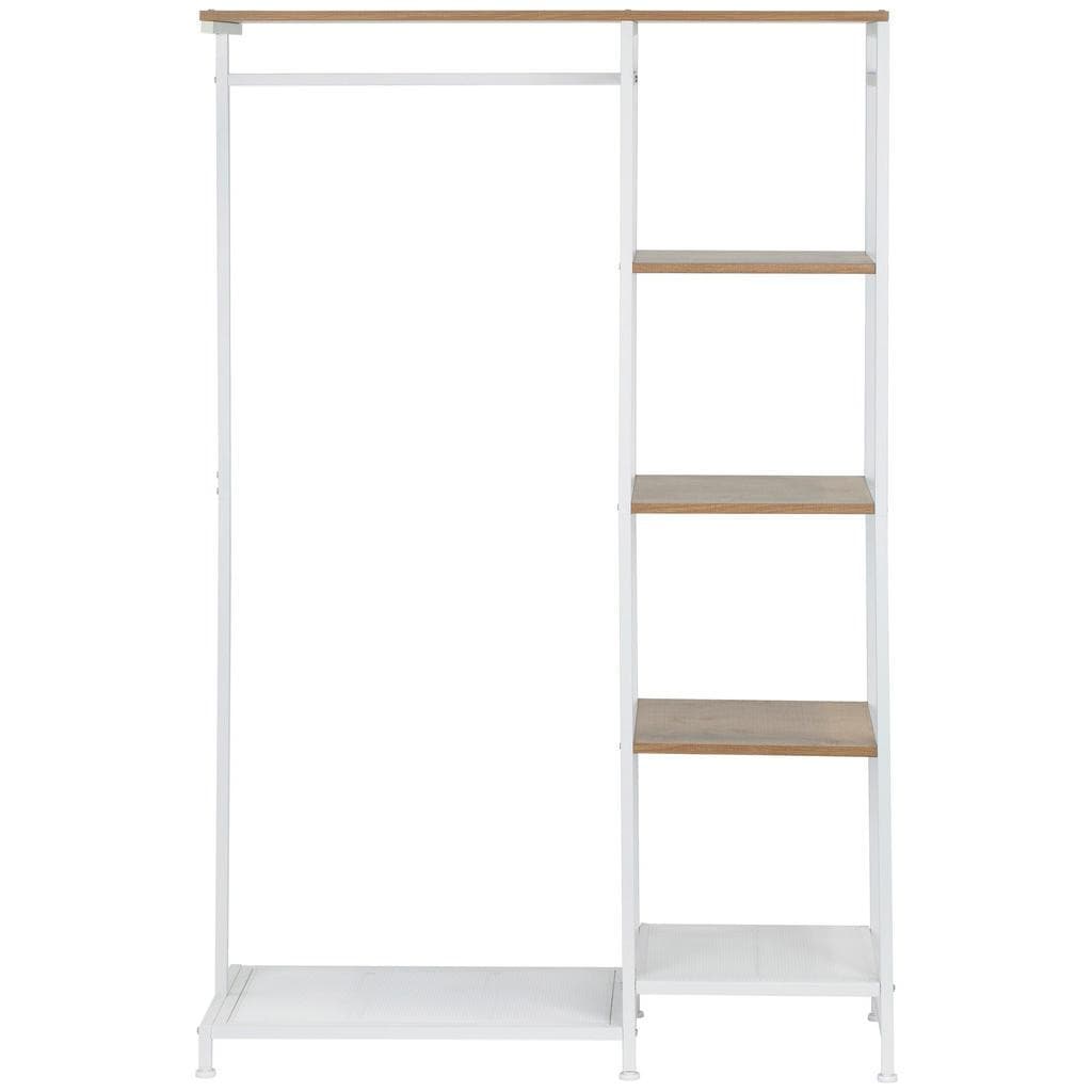 PBJ Garderobenschrank Natur Weiß Metall 5 Fächer