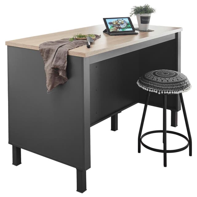 Anthrazit-Sonoma Eiche Kücheninsel mit Unterschrank | Bilberry Serie