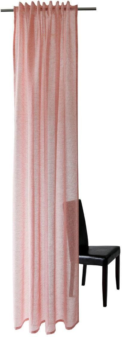 HOMING Gardine Oskar: Halbtransparenter Vorhang in Rosa mit Verdeckten Schlaufen