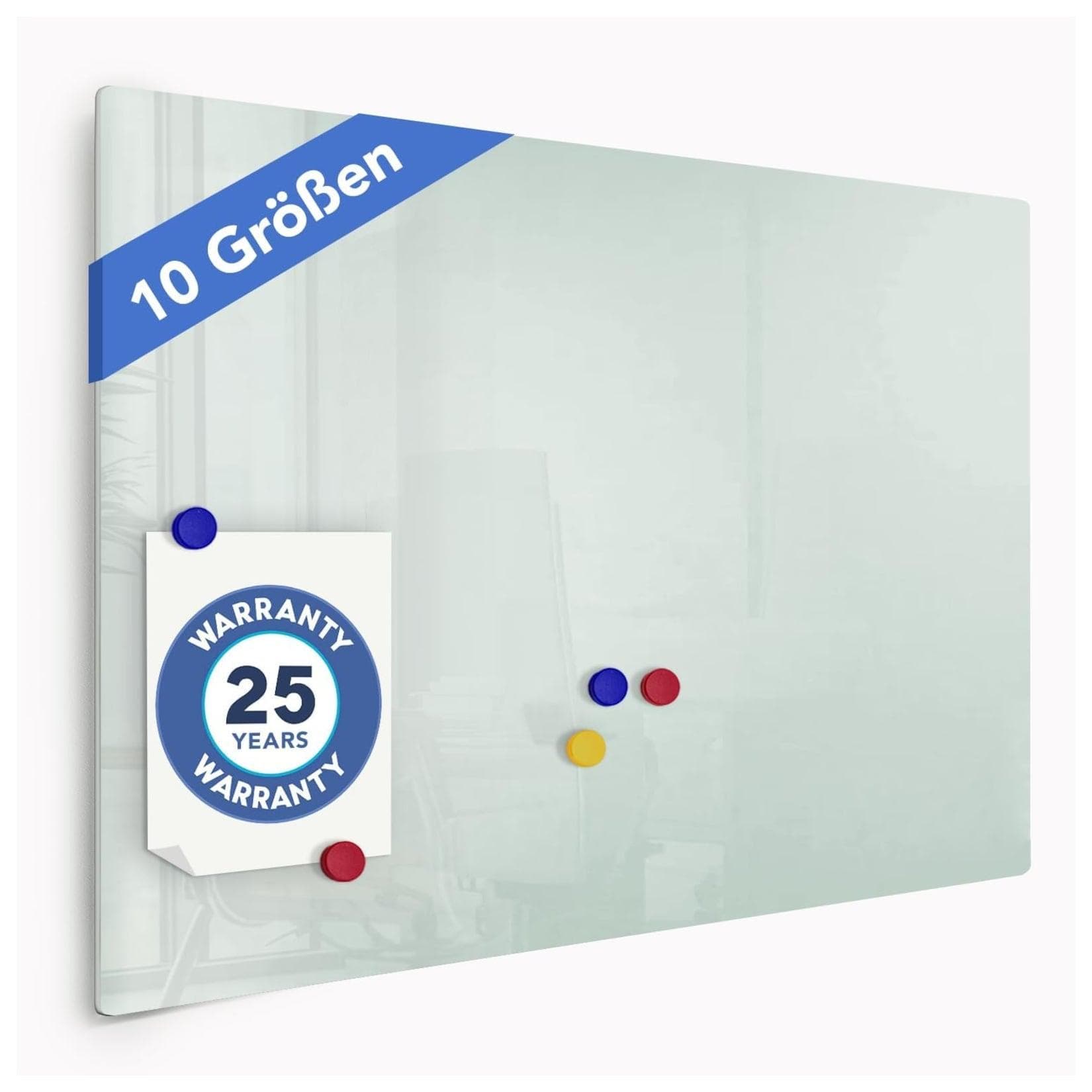 Master of Boards Glas-Whiteboard Sicherheitsglas Weiß Rahmenlos