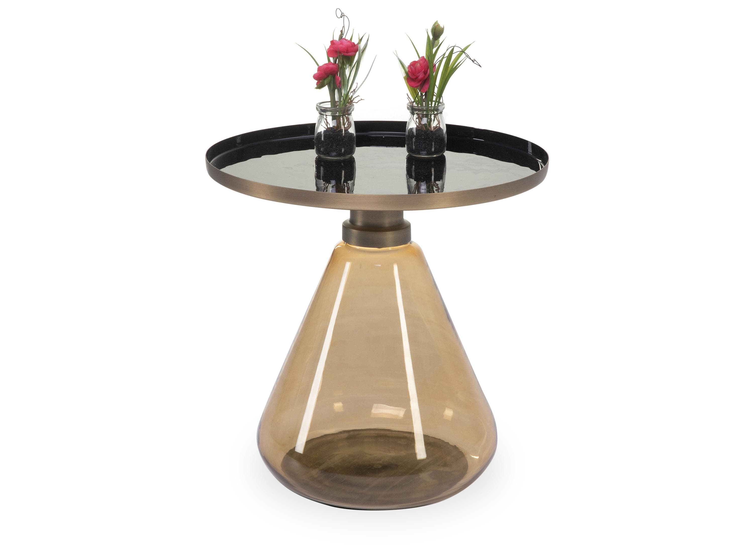 Braun Glas Beistelltisch - French Velvet Design