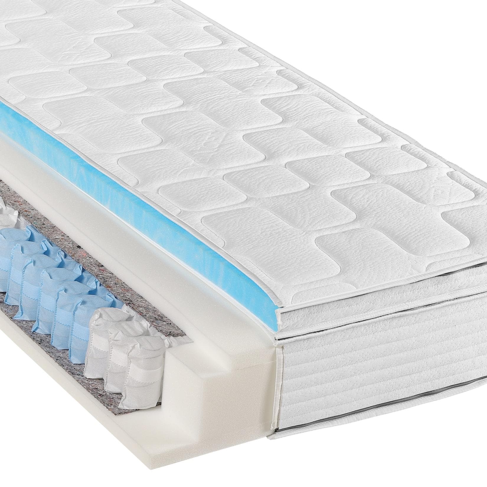 BeCoFederkernmatratze Diamant Plus 26 cm Luxushöhe Gelschaum Topper