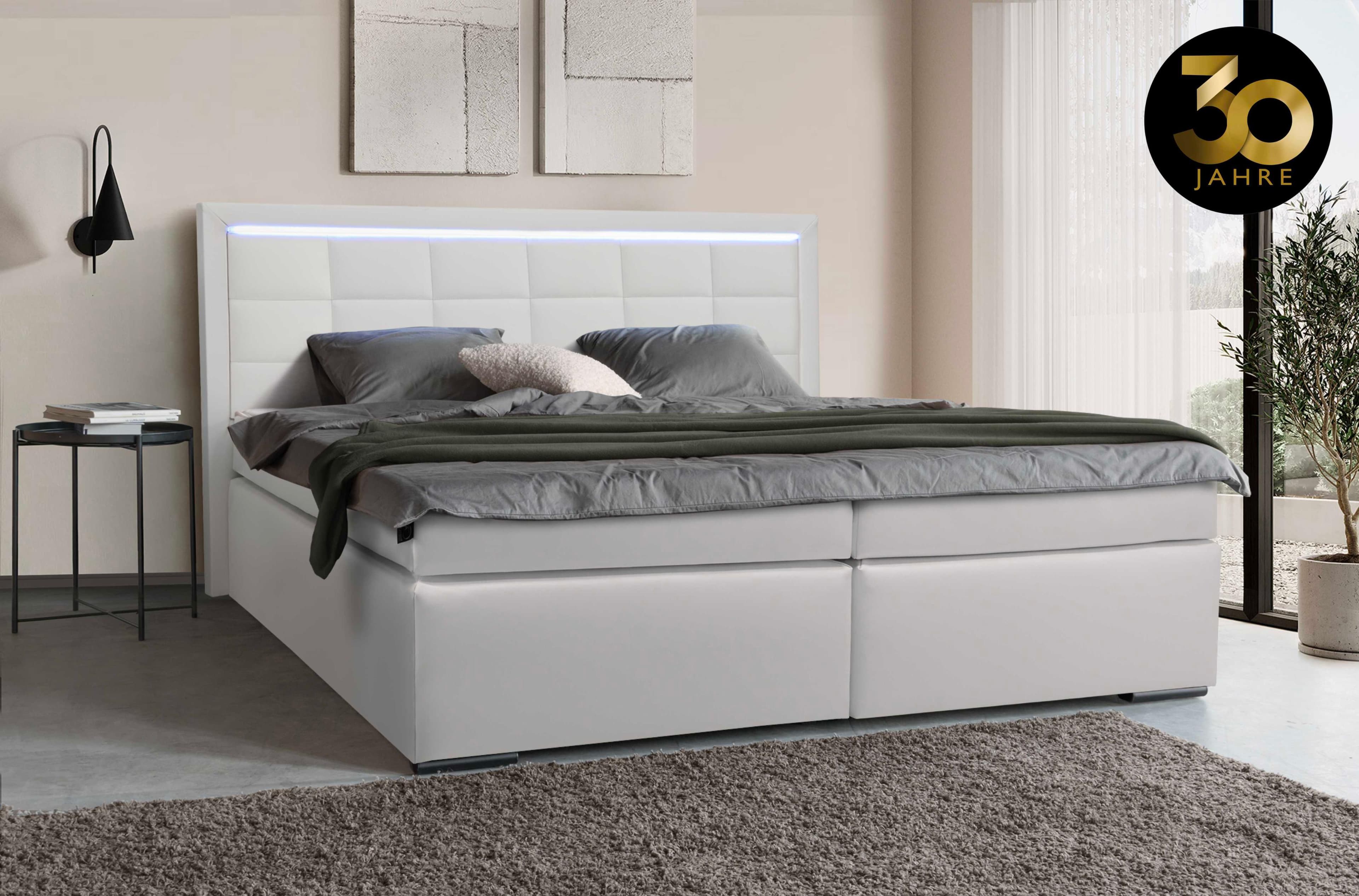 Luxuriöses Boxspringbett mit LED-Beleuchtung (H2, H3, H4)