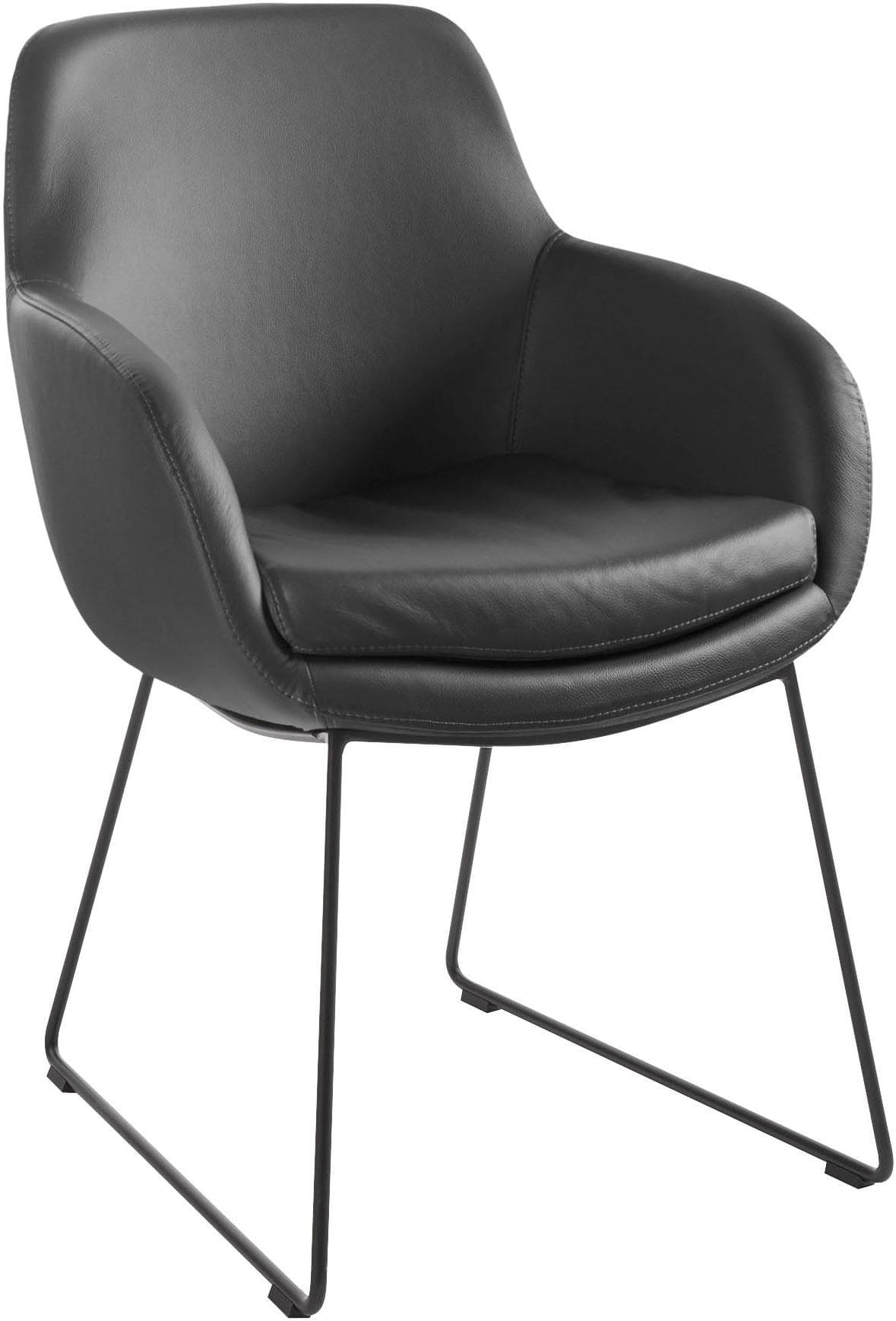 Musterring Armlehnstuhl Tavia Schwarz Leder