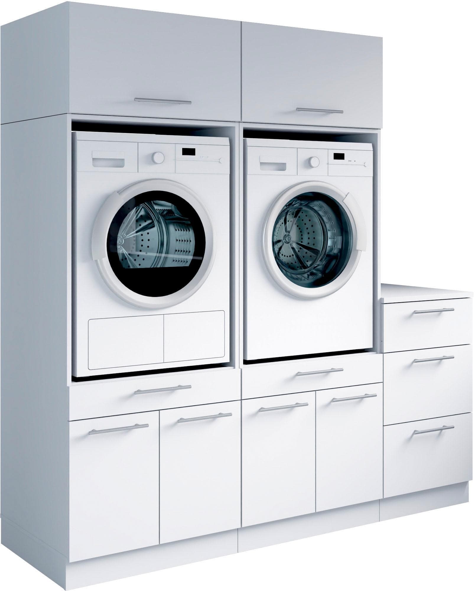 Mehrzweckschrank-Set LAUNDREEZY 5-tlg. Weiß Matt Holzwerkstoff