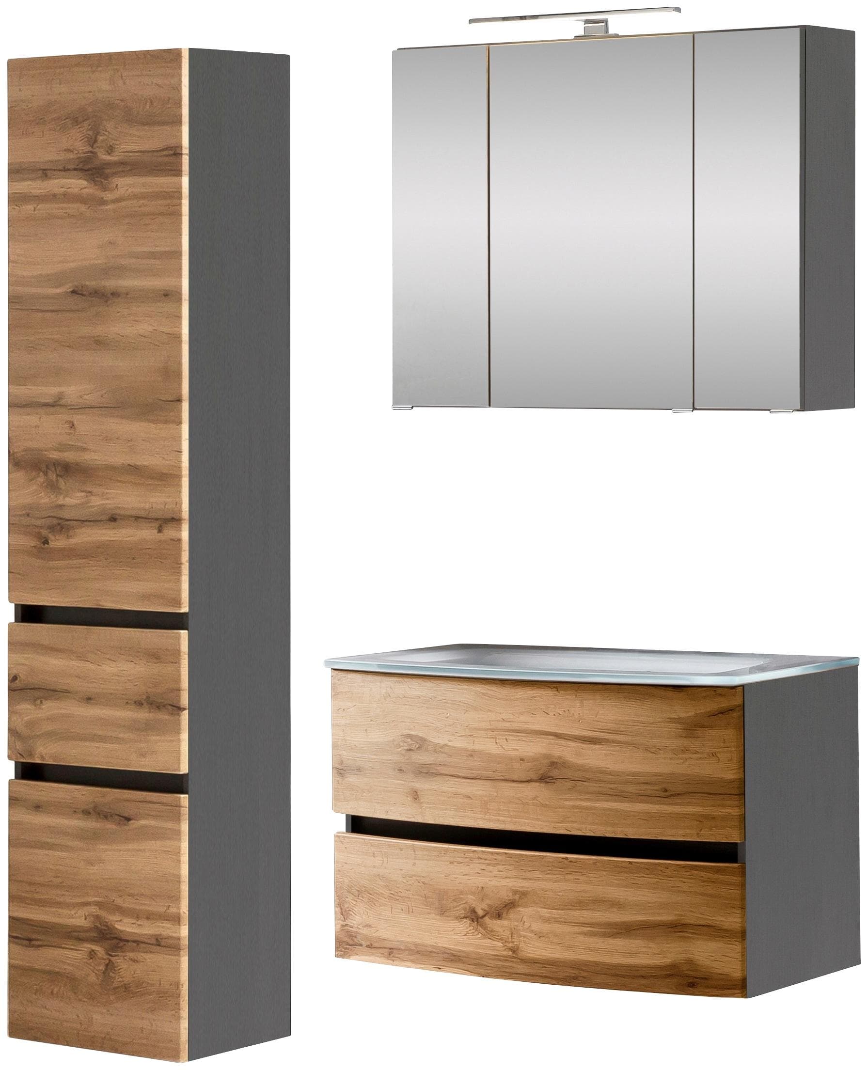 welltime Badezimmer-Set Kaunas Wotaneiche/Grau 1508075193