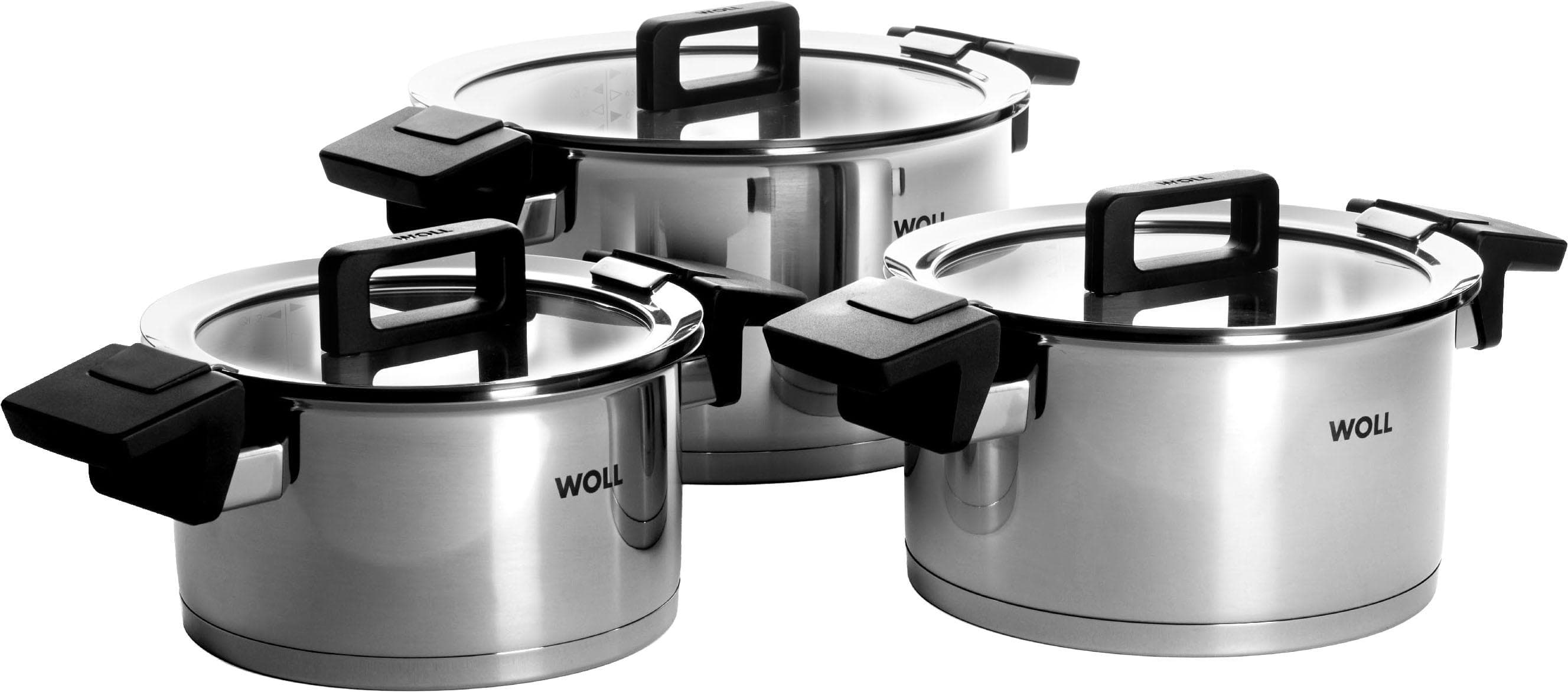 Modernes Topf-Set in Silberfarben