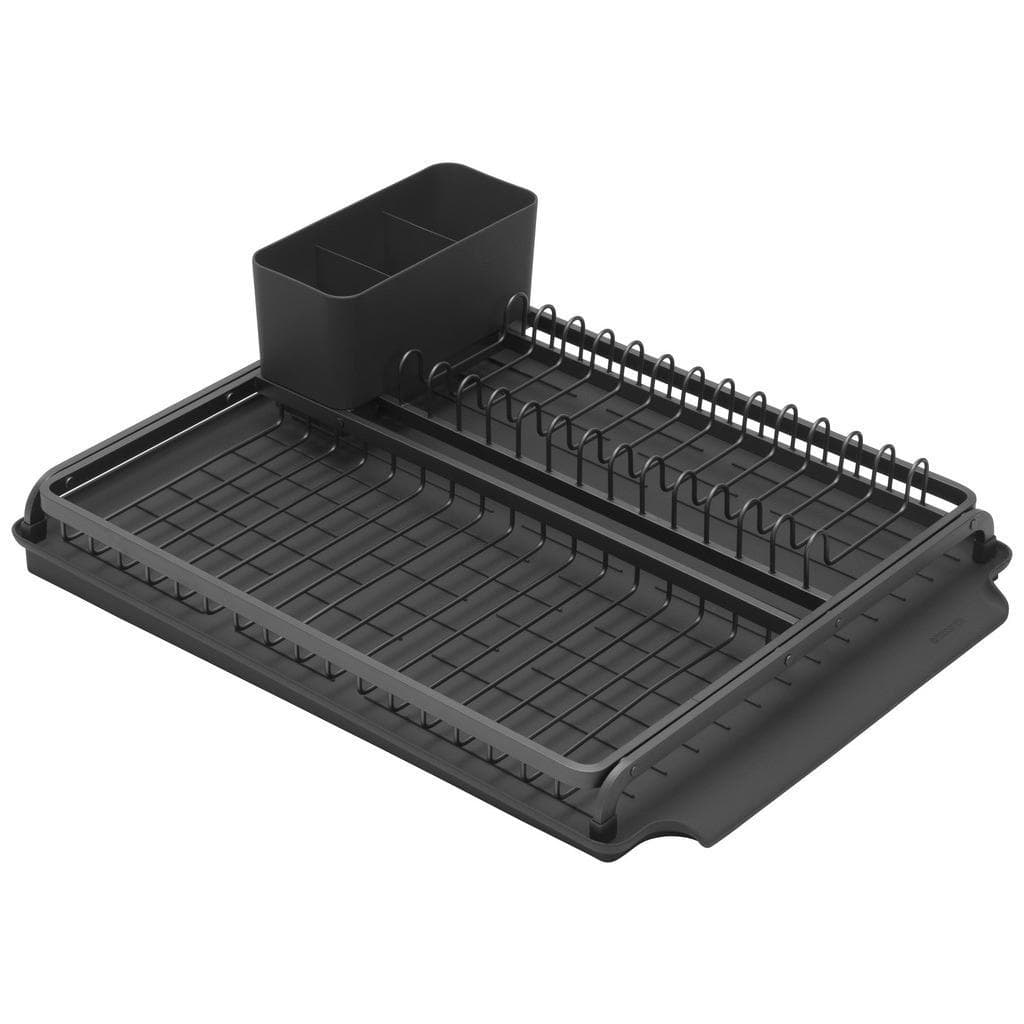 Brabantia Geschirrabtropfkorb Sink Side Dunkelgrau Metall Abtropfschale Bestecksammler Tellerablage