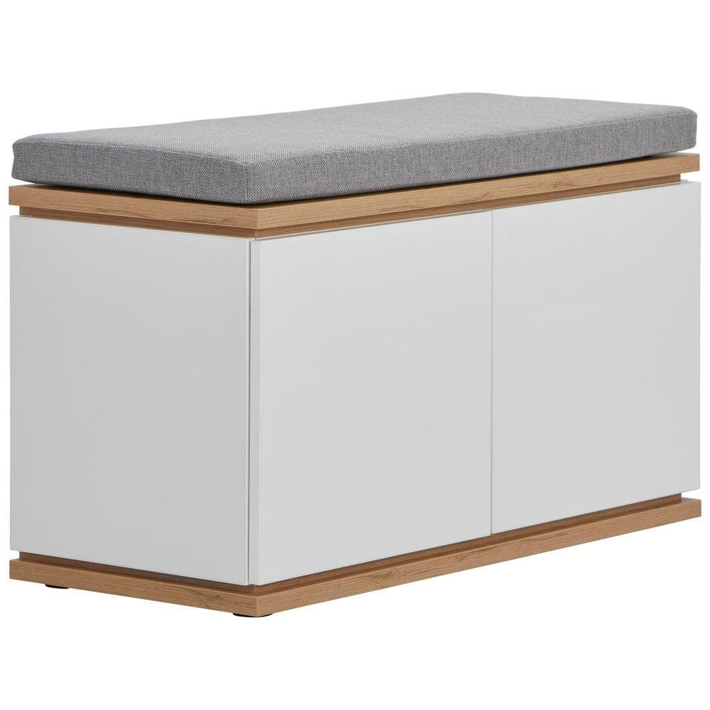 Xora Garderobenbank Weiß Eiche Artisan Kunststoff
