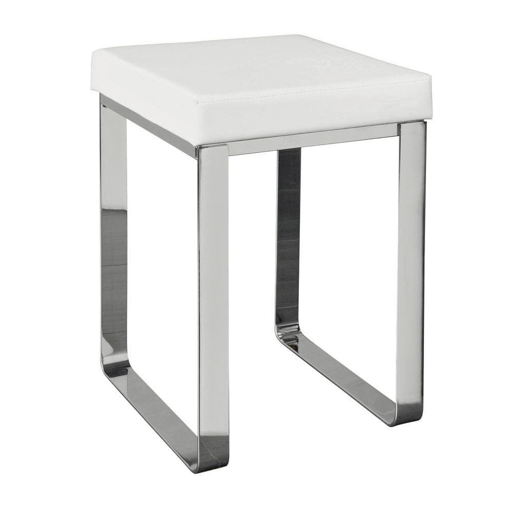 XXXLutz Badhocker Weiß Metall Lederlook