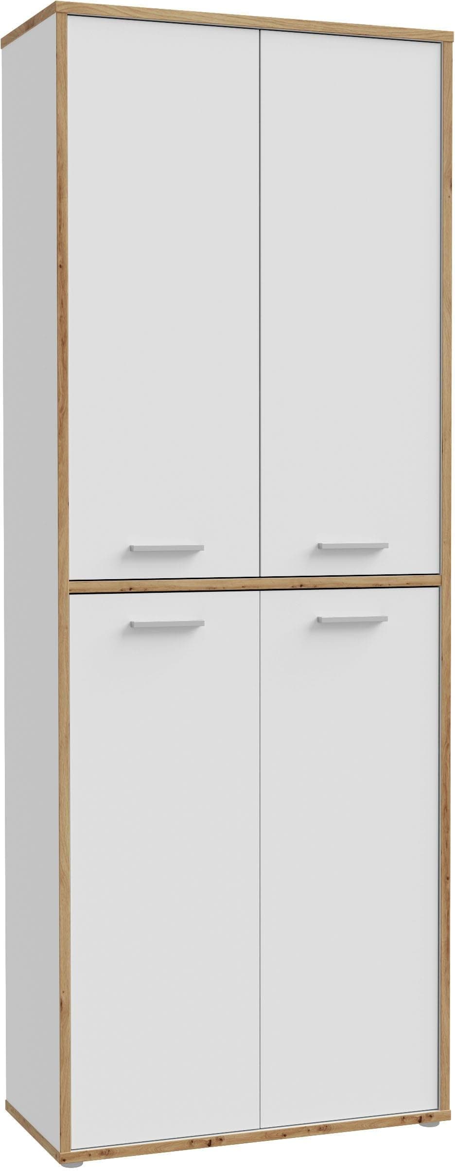 FORTE Aktenschrank Keflav - Braun/Weiß, Vielseitig & Verstellbar