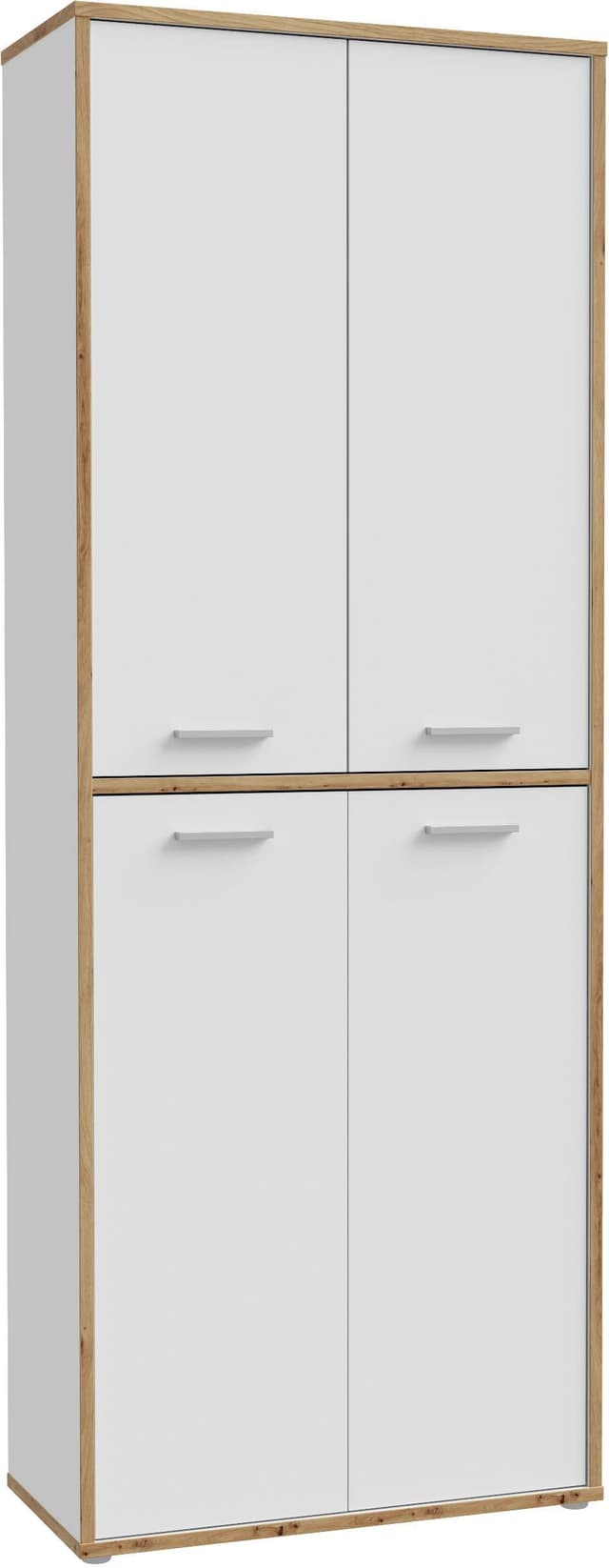 FORTE Aktenschrank Keflav - Braun/Weiß, Vielseitig & Verstellbar