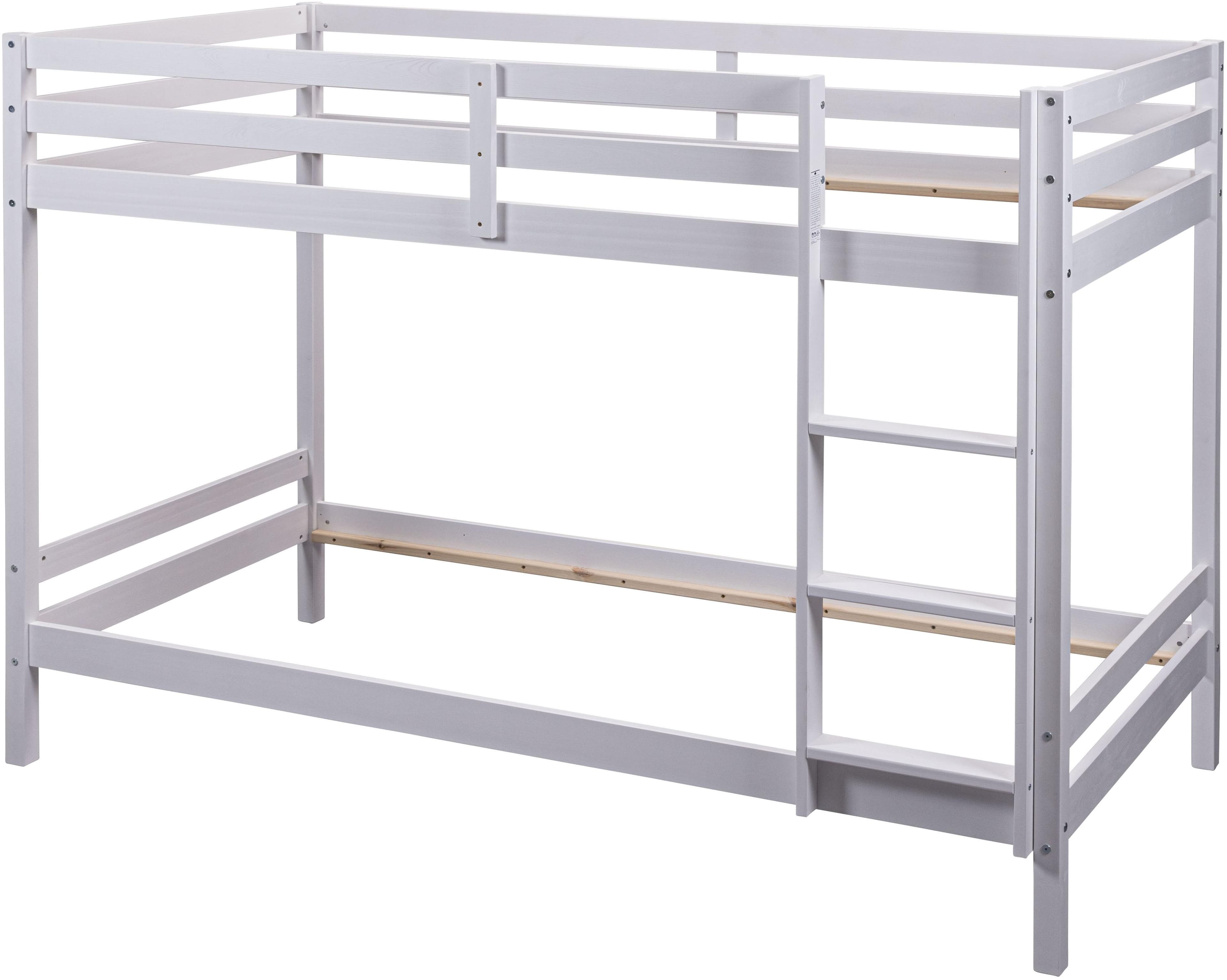 Etagenbett INTER LINK Weiß Massivholz