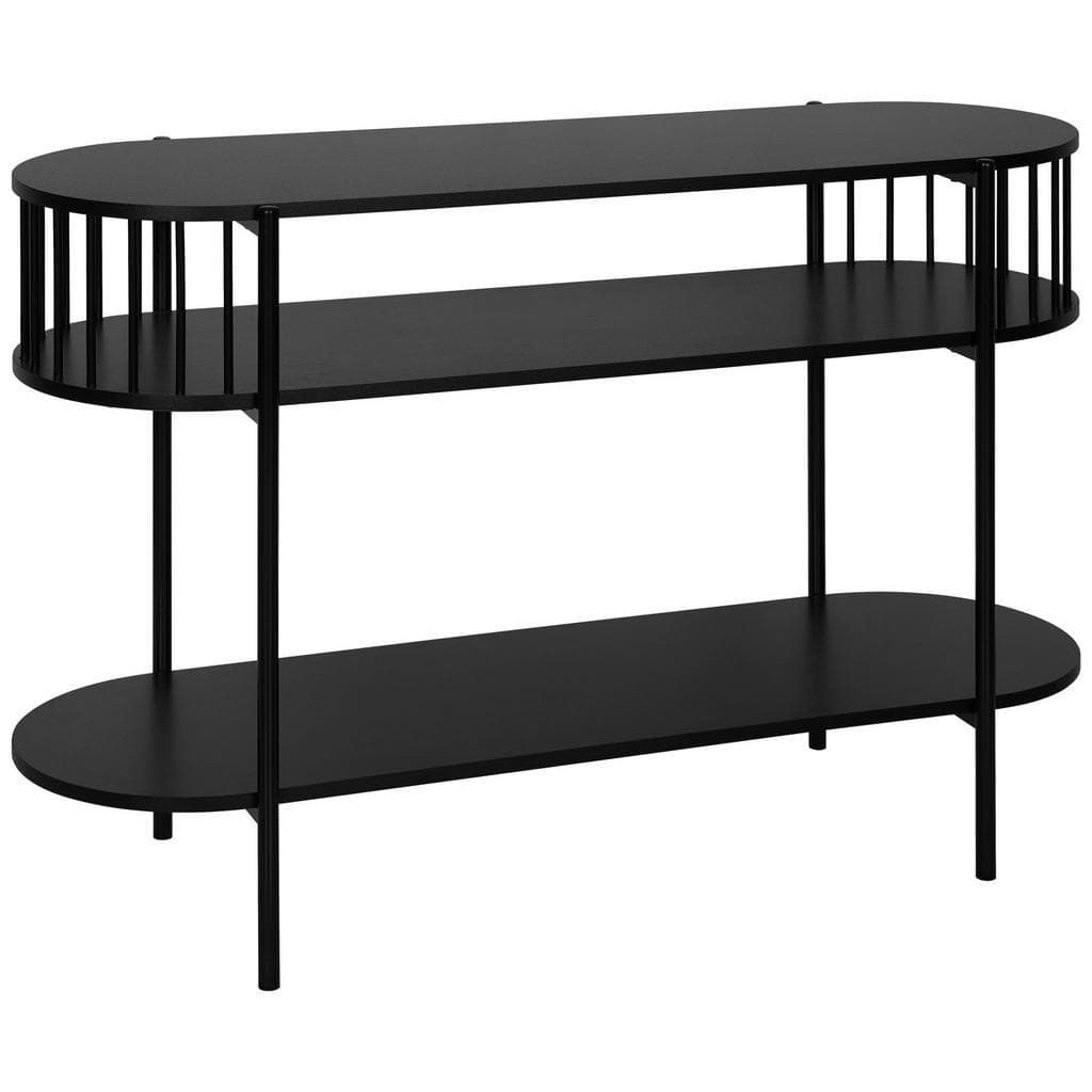 Xora Konsolentisch Schwarz Metall Holzwerkstoff Oval