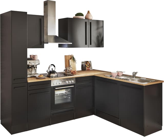 BASIC by Balculina Winkelküche Jazz Schwarz Matt