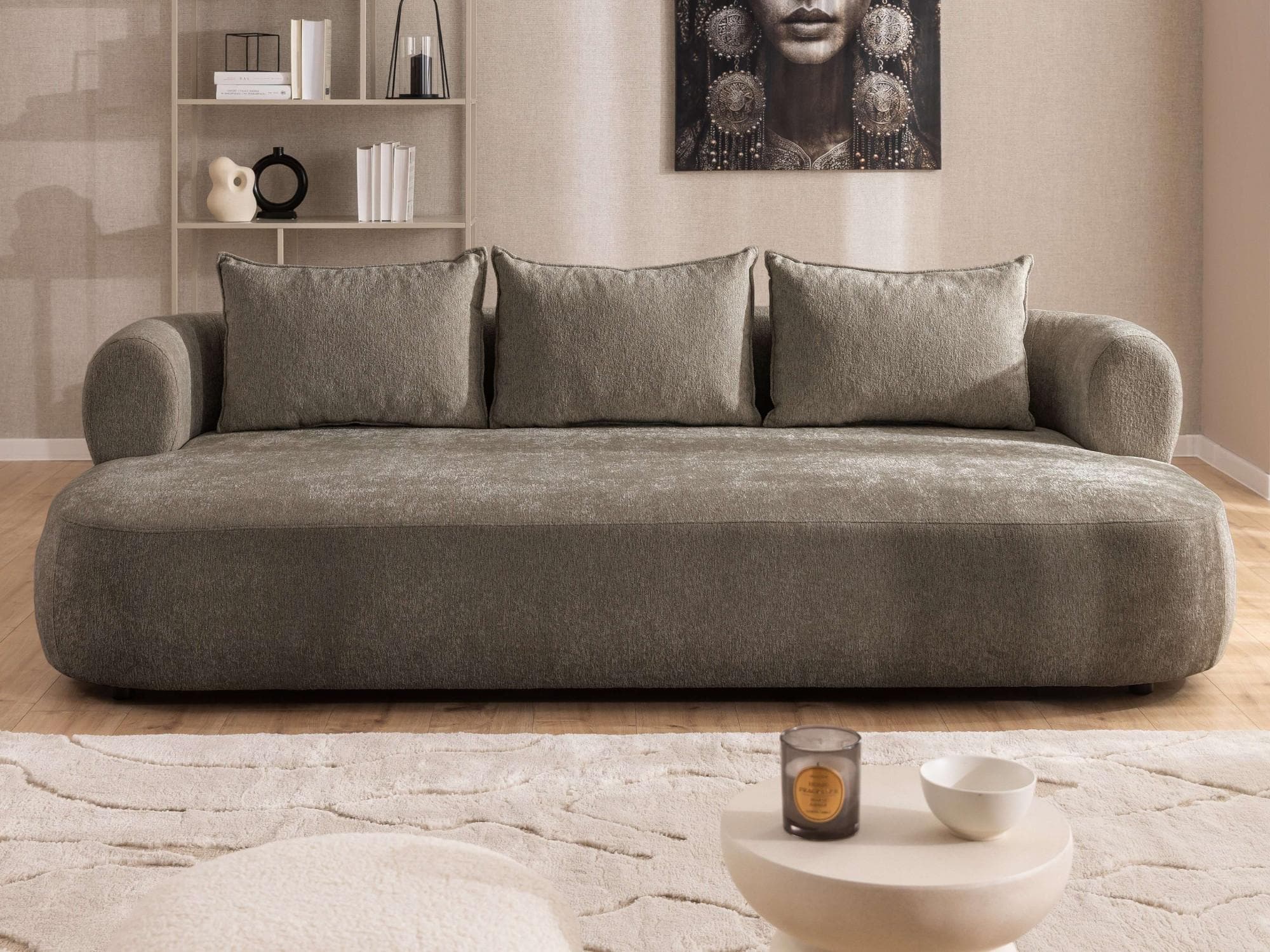 Big-Sofa HOME AFFAIRE "LUSSAC 4-Sitzer Design-Sofa" Braun