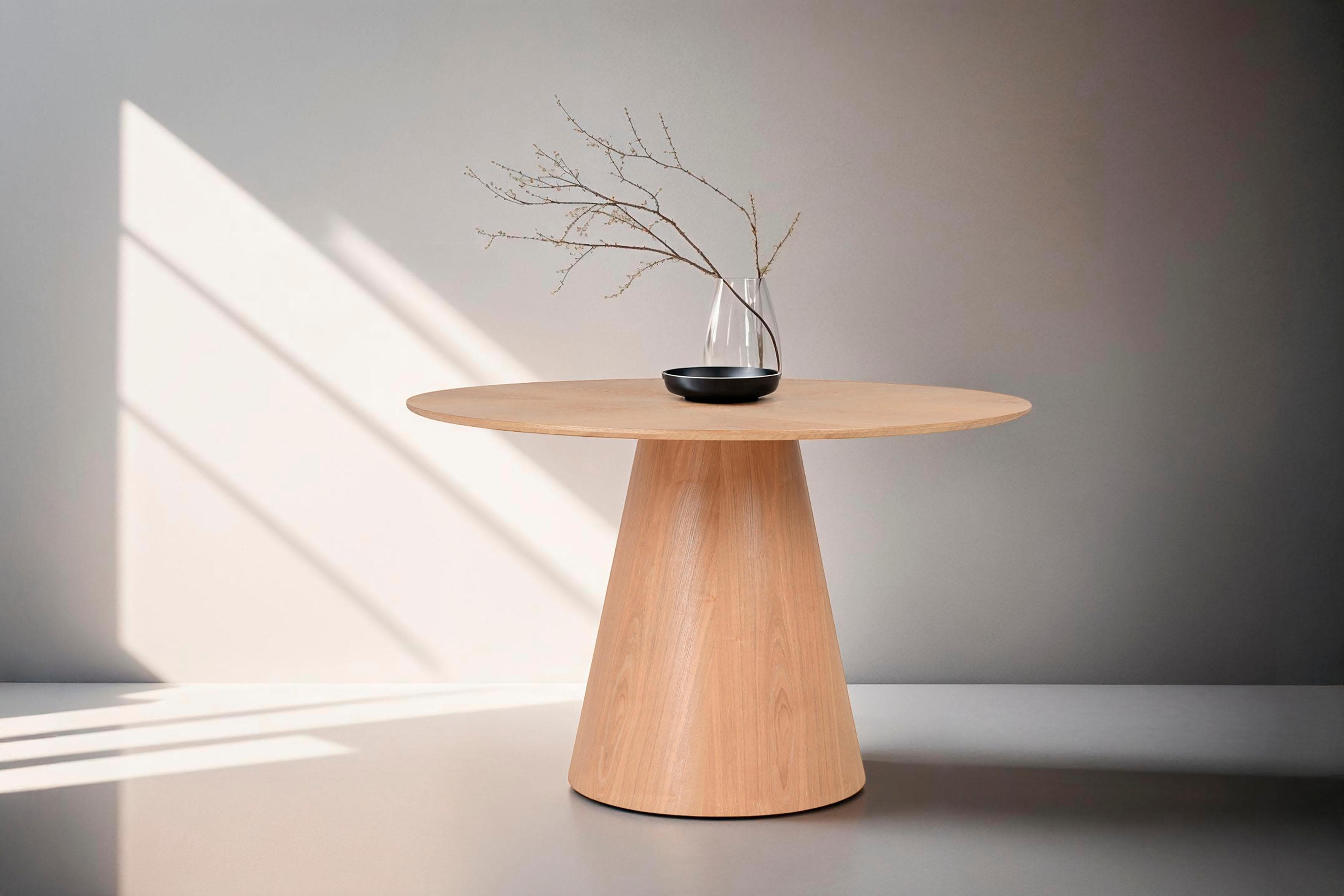 Runder Esstisch Rond aus Eichenholz-Furnier natur