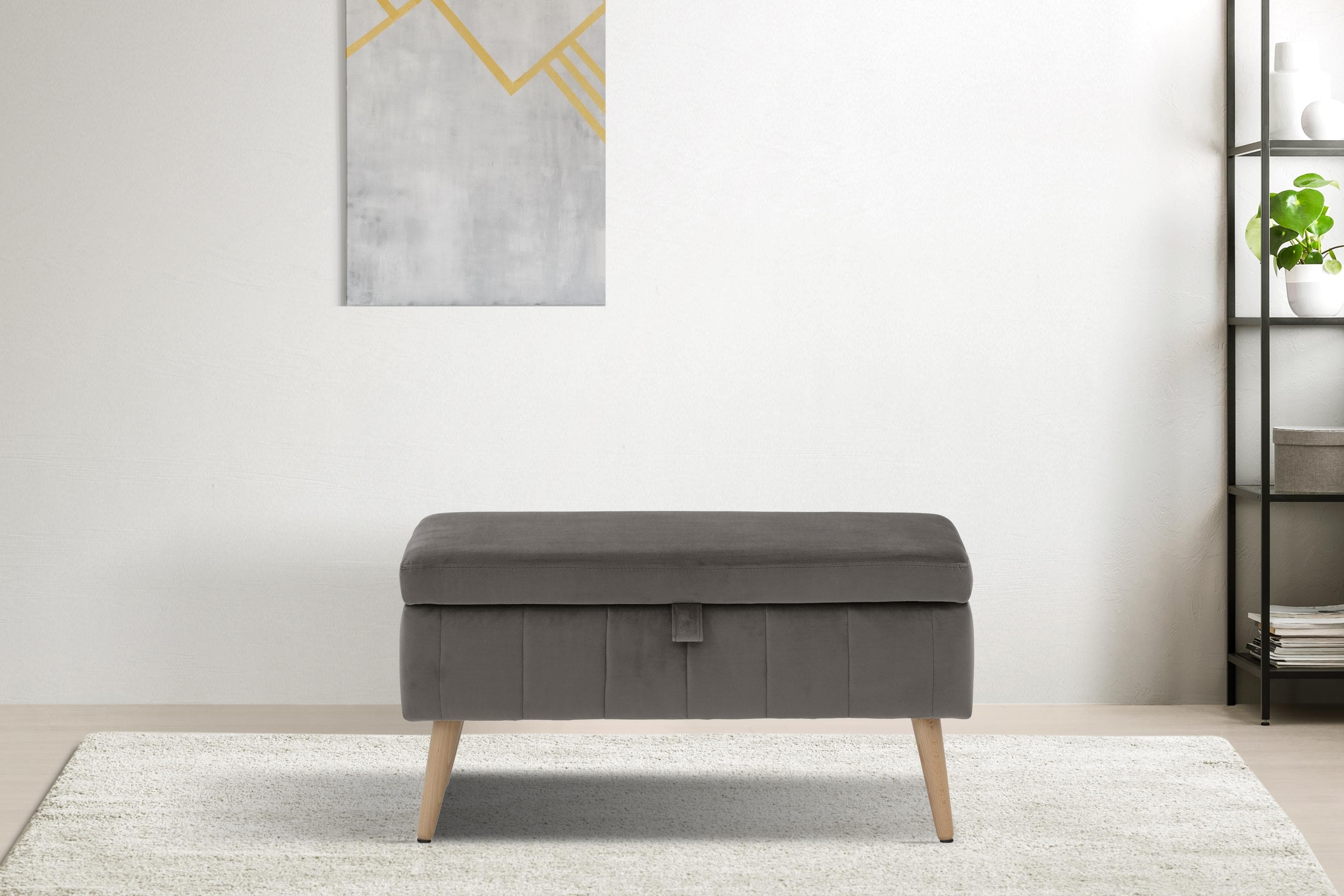 Truhenbank mit Stauraum und edler Steppung