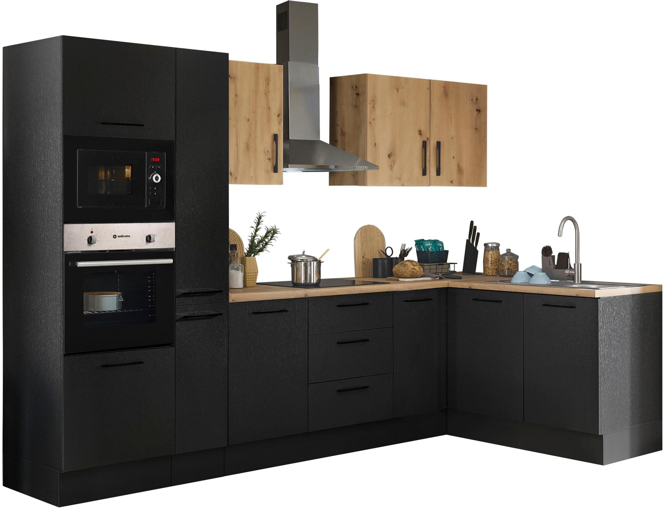 Winkelküche Basic by Balculina Turin Schwarz