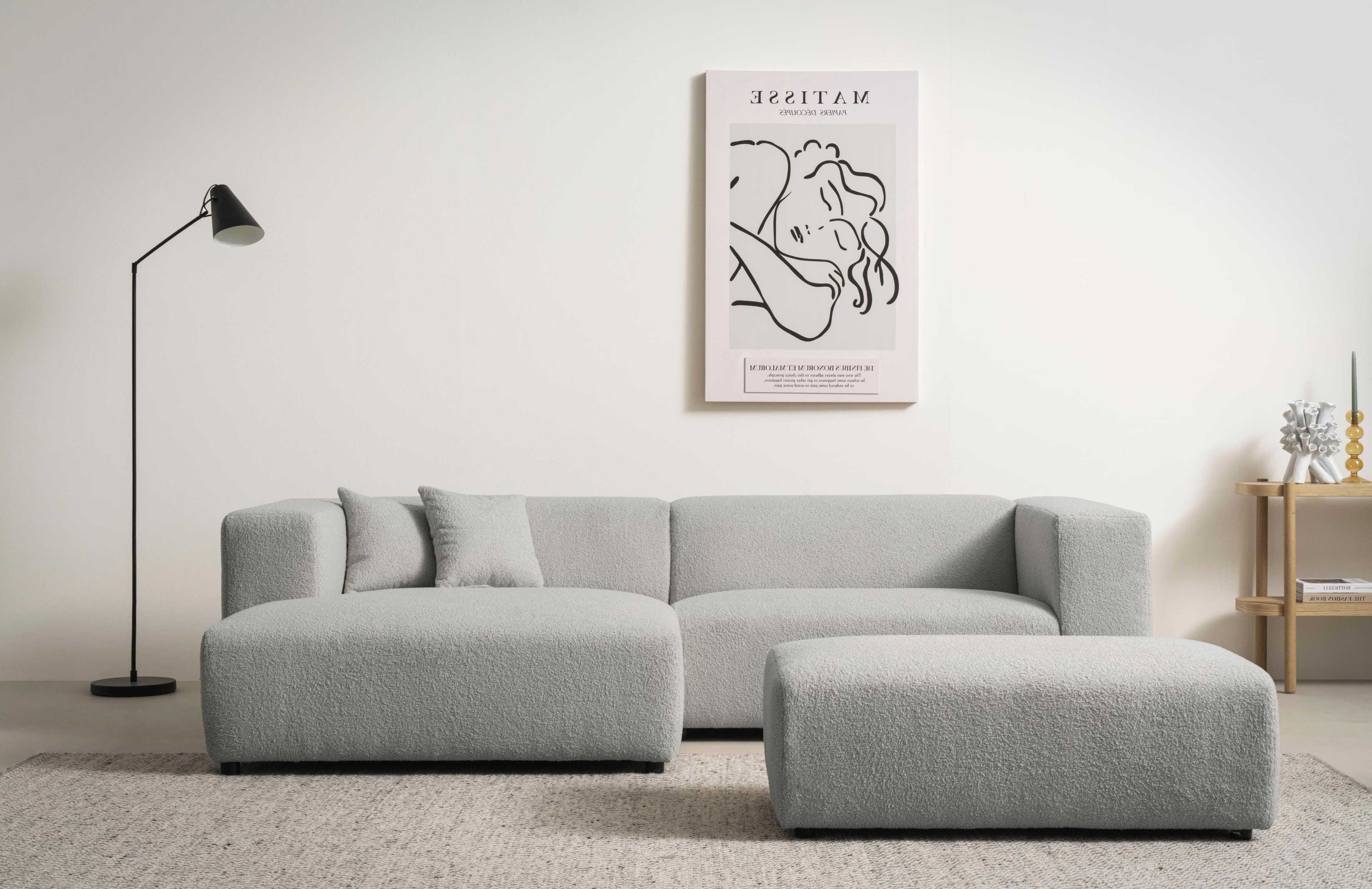 andas Polsterecke BAKELS Ecksofa-Set Grau Silber Megacord