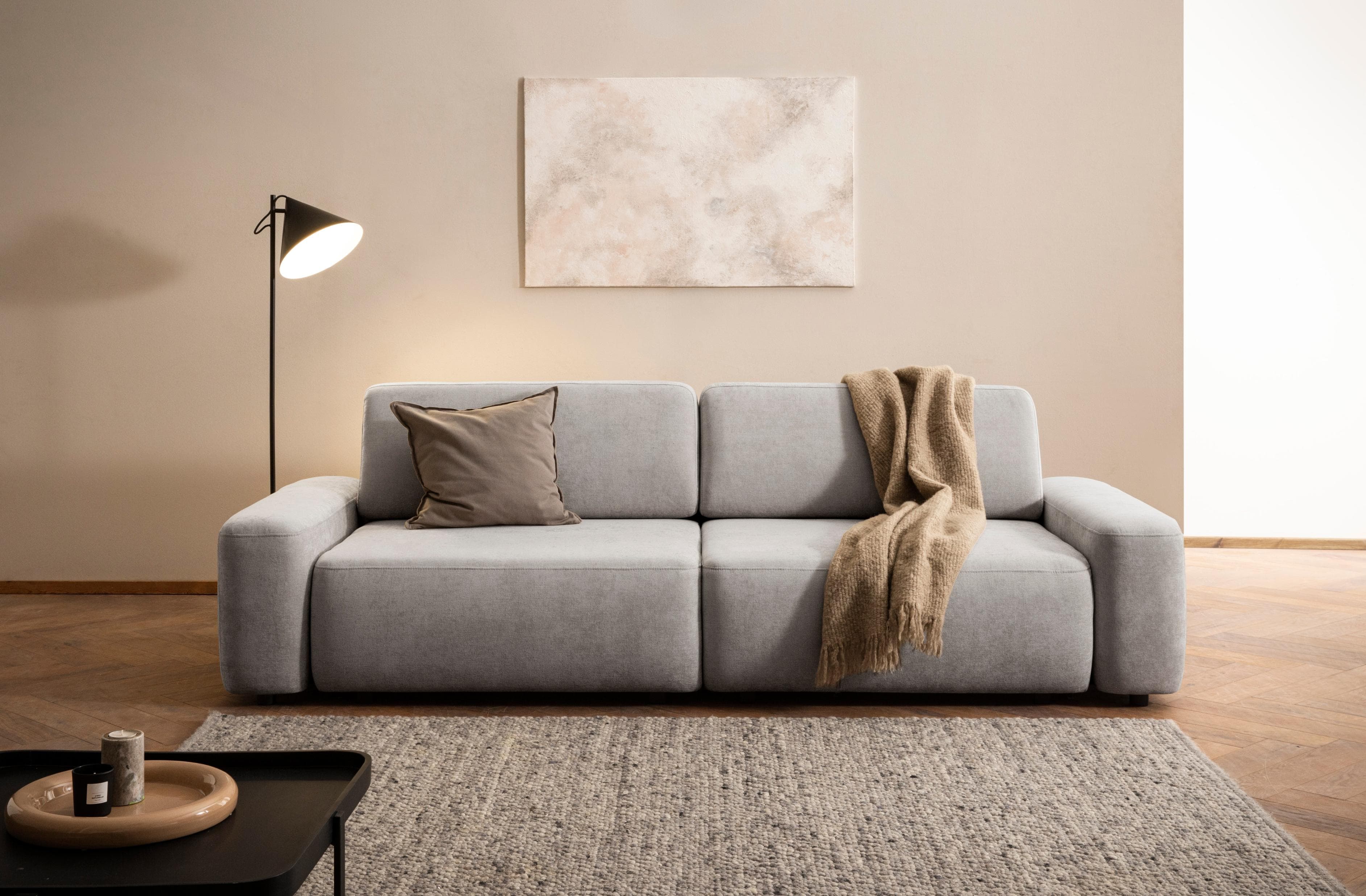 Inosign 3-Sitzer Torge Cord Samtvelours Sofa Schlafsofa