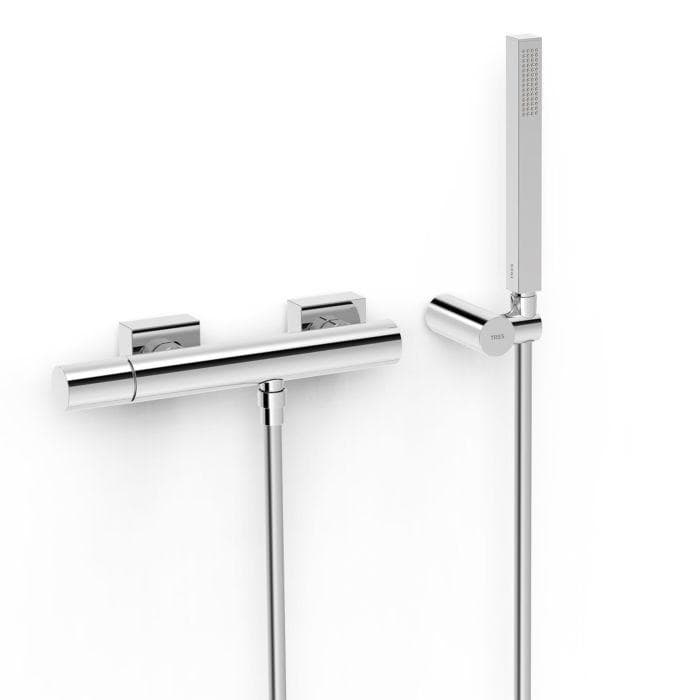 Tres Project-tres Duscharmatur 21116701 Aufputz Chrom mit Brause-Set