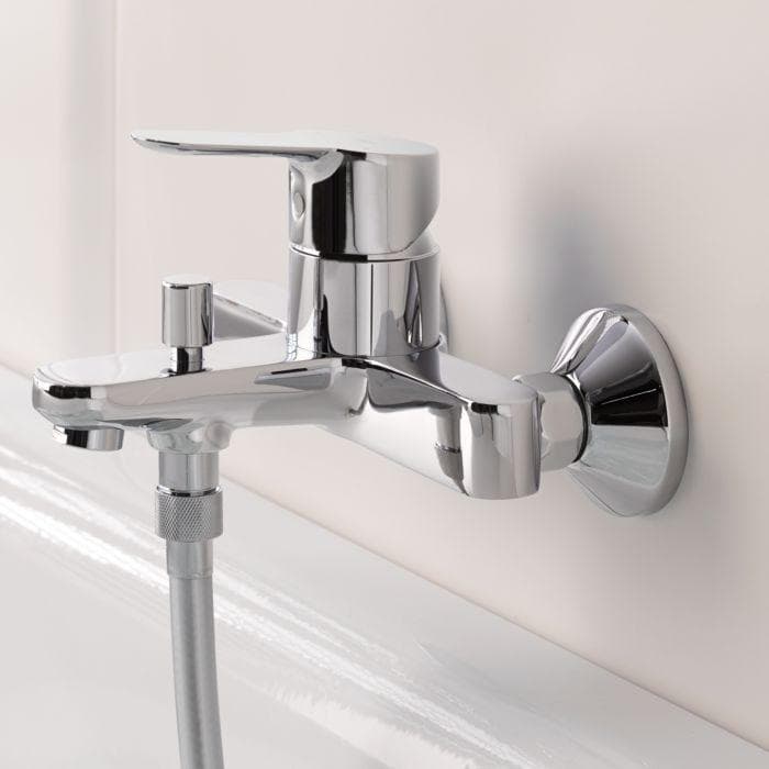 Grohe Wannenarmatur Wandmontage Metallhebel SilkMove® Kartusche