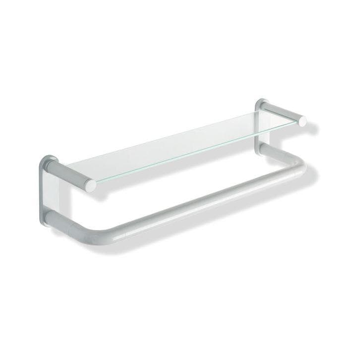 Hewi 801 Ablage Glas mit Haltegriff Signalweiß