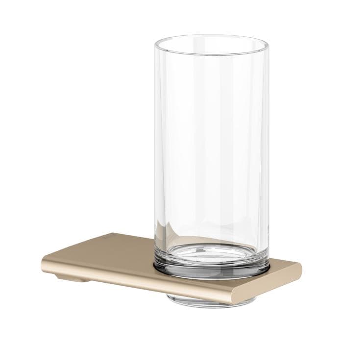 Keuco Glashalter Edition 400 mit Echtkristall-Glas, Bronze gebürstet