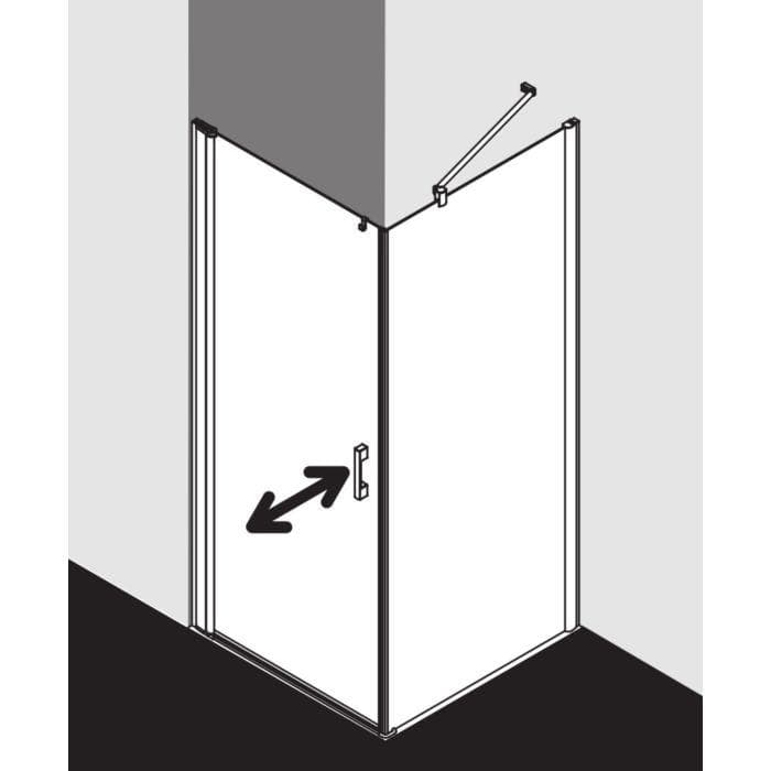 Kermi Pega Pendelt. 1-fl. Duschkabine 90x200cm Silber Hochglanz ESG SR Arena C Clean