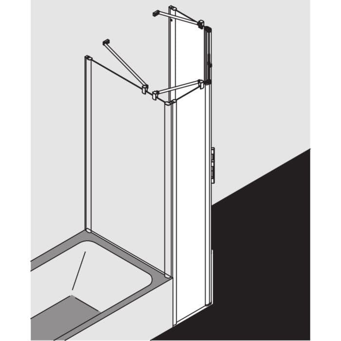 Kermi Pega Fünfeck-Duschkabine 90x90x200cm Silber Hochglanz